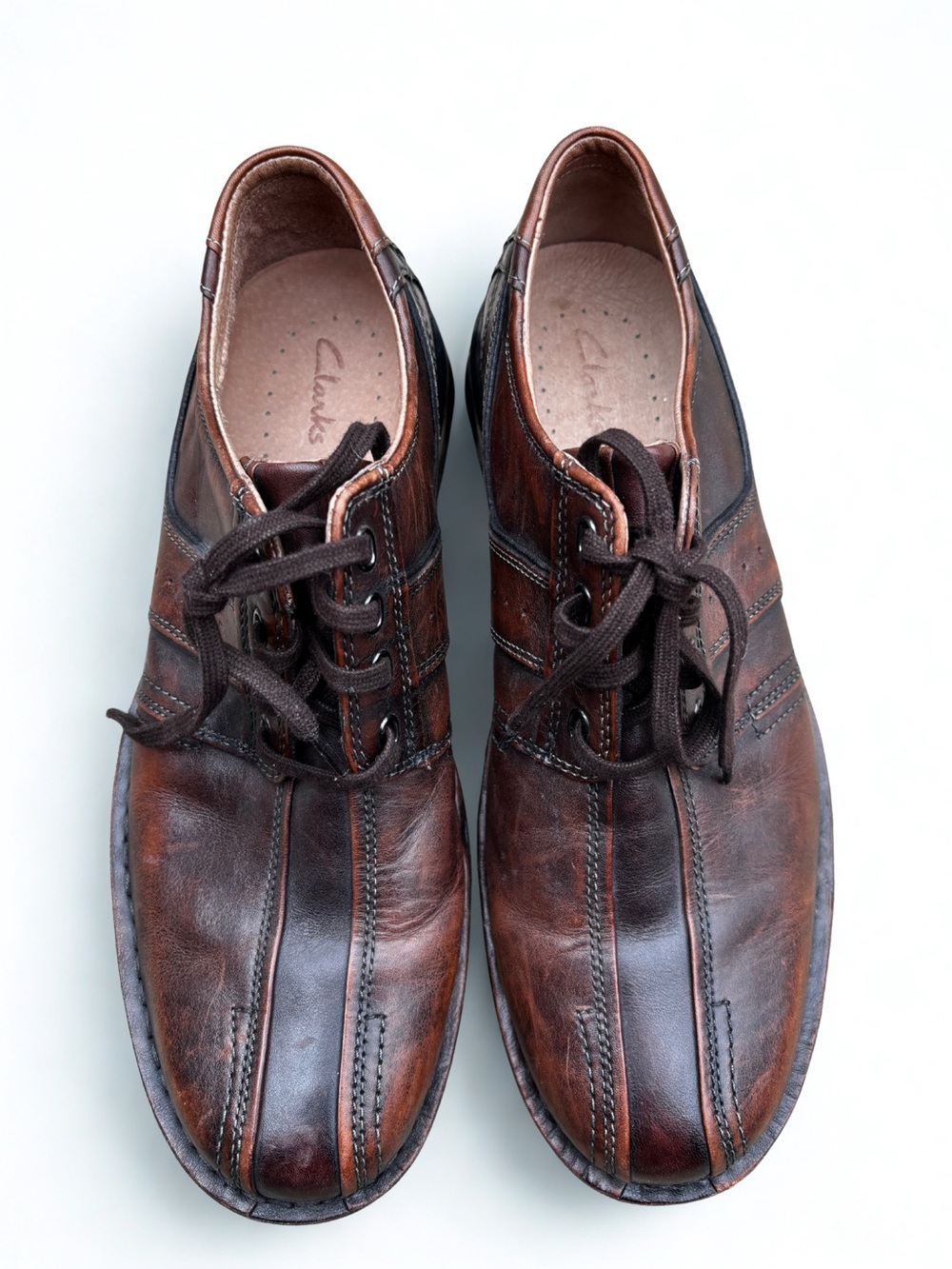 CLARKS Touareg 70852 Mens Brown Chestnut Leather Casual Oxford Shoes Size 11.5 M